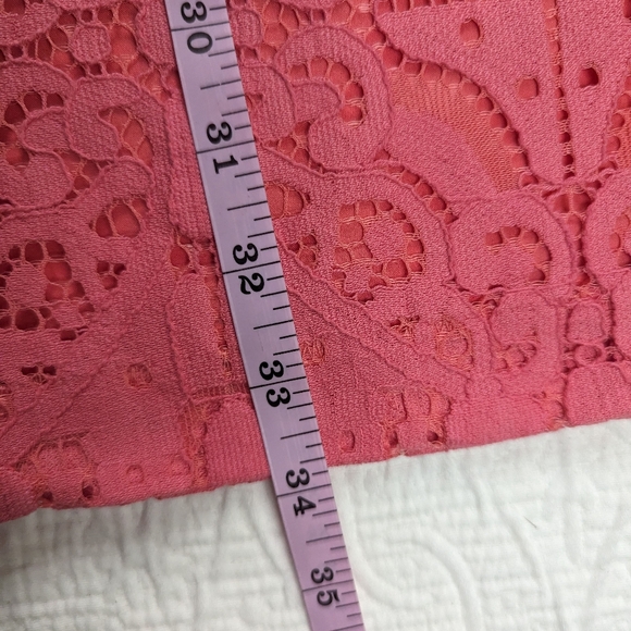 Banana Republic Short Shift Lace Dress Lined Coral‎ Women's Size 12P - Picture 5 of 12